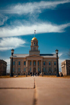 Vertical Shot Of The Old Iowa Capitol Building