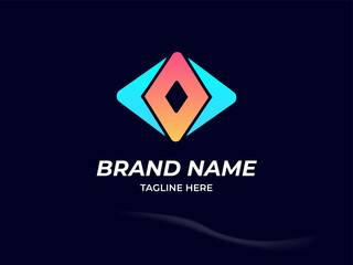 Modern Abstract square Coding Shape Based Creative Logo Design