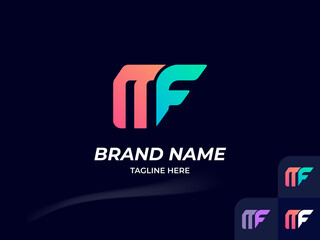 Modern Abstract Gradient Initials M Business Logo Design