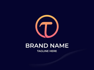 Modern Abstract Gradient Initials Letter T Business Logo Design