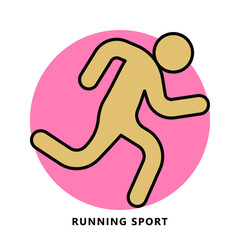 Running sport Icon Symbol. Marathon Exercise Logo Illustration