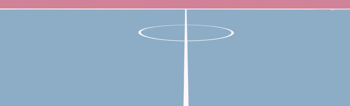 colorful basketball lines on an outdoor court