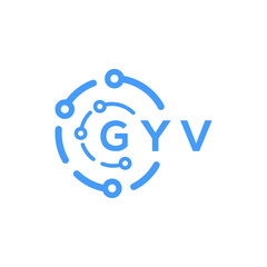 GYV technology letter logo design on white  background. GYV creative initials technology letter logo concept. GYV technology letter design.
