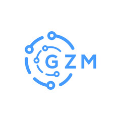 GZM technology letter logo design on white  background. GZM creative initials technology letter logo concept. GZM technology letter design.
