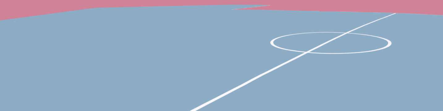 colorful basketball lines on an outdoor court