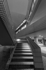 Obraz premium Staircase of modern architecture at night