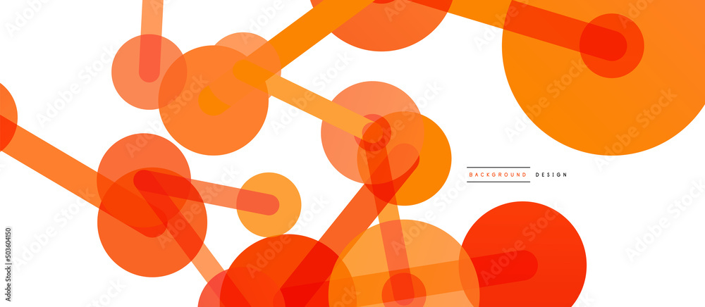 Poster Line points connections geometric abstract background. Circles connected by lines. Trendy techno business template for wallpaper, banner, background or landing
