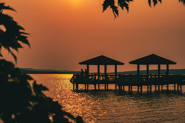 Beautiful sunset over Lake Dardanelle in Arkansas