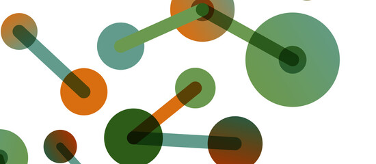 Abstract background. Round dots connected by lines. Trendy techno business template for wallpaper, banner, background or landing