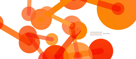 Line points connections geometric abstract background. Circles connected by lines. Trendy techno business template for wallpaper, banner, background or landing