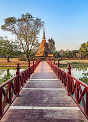 Wat Sra Sri or Wat Sa Si in Sukhothai historical park in Thailand