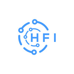 HFI technology letter logo design on white  background. HFI creative initials technology letter logo concept. HFI technology letter design.
