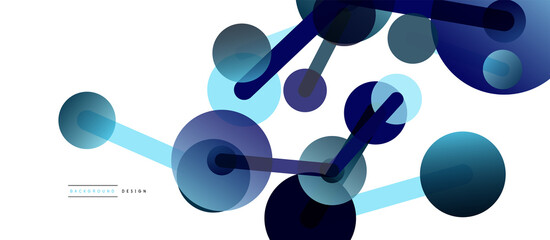 Abstract background. Round dots connected by lines. Trendy techno business template for wallpaper, banner, background or landing