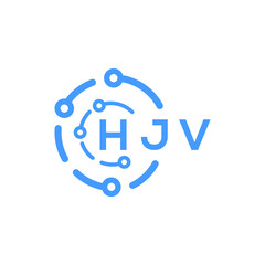 HJV technology letter logo design on white   background. HJV creative initials technology letter logo concept. HJV technology letter design.
