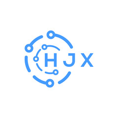 HJX technology letter logo design on white   background. HJX creative initials technology letter logo concept. HJX technology letter design.
