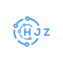 HJZ technology letter logo design on white   background. HJZ creative initials technology letter logo concept. HJZ technology letter design.
