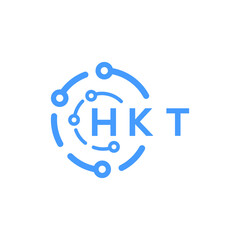 HKT technology letter logo design on white  background. HKT creative initials technology letter logo concept. HKT technology letter design.
