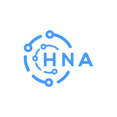 HNA technology letter logo design on white  background. HNA creative initials technology letter logo concept. HNA technology letter design.
