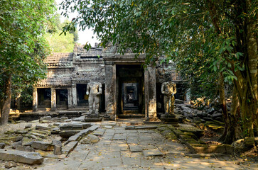 Cambodia, ANGKOR Temple complex, Preah Khan temple (Preah Khan Kampongsvai) in the rainforest,...