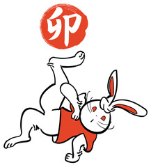 ブレイクダンスを踊る兎