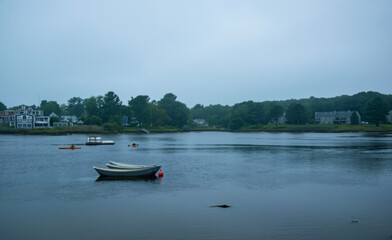 Fototapeta na wymiar Riverboats in Kennebunkport, Maine.