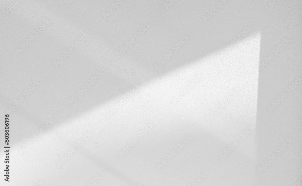 Poster gray window shadow and light blur abstract background on white wall, shadow overlay effect