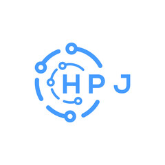 HPJ technology letter logo design on white  background. HPJ creative initials technology letter logo concept. HPJ technology letter design.
