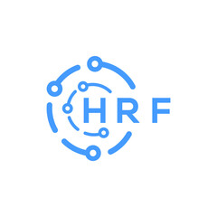 HRF technology letter logo design on white  background. HRF creative initials technology letter logo concept. HRF technology letter design.