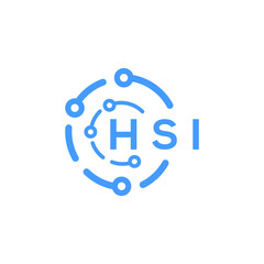 HSI technology letter logo design on white  background. HSI creative initials technology letter logo concept. HSI technology letter design.