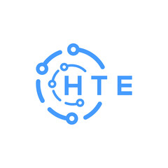 HTE technology letter logo design on white  background. HTE creative initials technology letter logo concept. HTE technology letter design.
