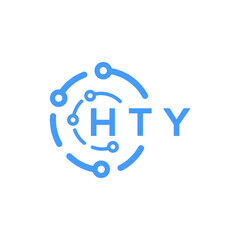 HTY technology letter logo design on white  background. HTY creative initials technology letter logo concept. HTY technology letter design.