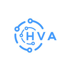 HVA technology letter logo design on white  background. HVA creative initials technology letter logo concept. HVA technology letter design.
