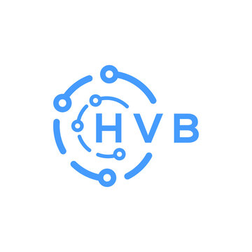 HVB technology letter logo design on white  background. HVB creative initials technology letter logo concept. HVB technology letter design.

