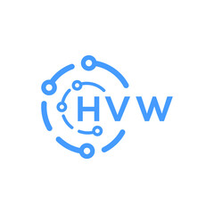 HVW technology letter logo design on white  background. HVW creative initials technology letter logo concept. HVW technology letter design.
