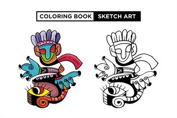 Vector design coloring book sketch art