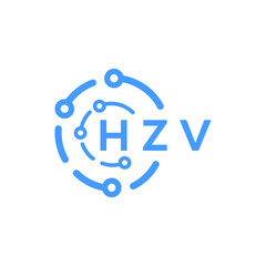 HZV technology letter logo design on white   background. HZV creative initials technology letter logo concept. HZV technology letter design.
