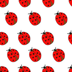 vector seamless pattern with cartoon insect