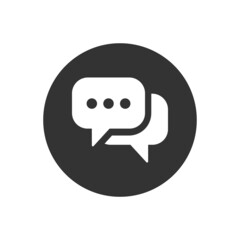 Chat Message Related Glyph Icon, Chat Speech Bubble, Social Media Message. Chatting or Messaging Bubbles with Dots for Apps and Websites. Vector Illustration.