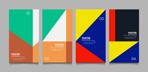 Minimal modern business geometric cover poster background vector collection. Presentation report banner magazine and social media layout template.