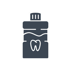 Obraz premium Mouth Rinse Related Vector Glyph Icon. Mouth Rinse Sign. Isolated on White Background.