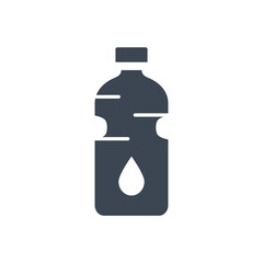 Bottle of water related vector glyph icon.