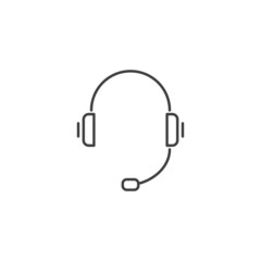 Headset related vector line icon.