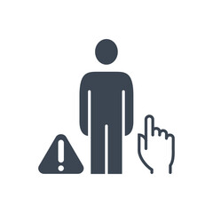 Do not touch touch people vector glyph icon.
