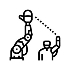 teleoperated robot line icon vector. teleoperated robot sign. isolated contour symbol black illustration