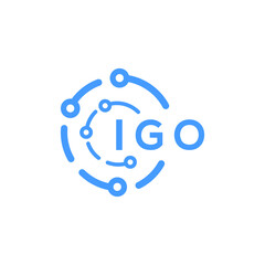 IGO technology letter logo design on white  background. IGO creative initials technology letter logo concept. IGO technology letter design.
