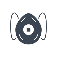 FFP2 medical mask related vector glyph icon.
