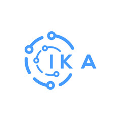 IKA technology letter logo design on white   background. IKA creative initials technology letter logo concept. IKA technology letter design.
