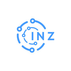 INZ technology letter logo design on white background. INZ creative initials technology letter logo concept. INZ technology letter design.
