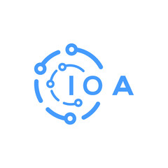 IOA technology letter logo design on white  background. IOA creative initials technology letter logo concept. IOA technology letter design.