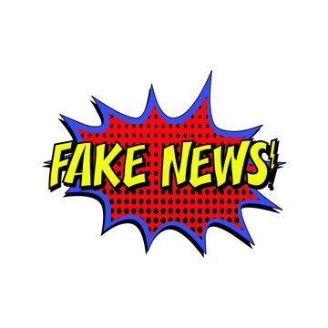Fake news comic burst vector sign